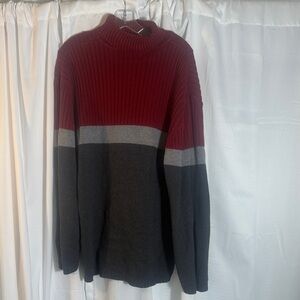 Cherokee Men's Burgundy and Charcoal Turtleneck Sweater
